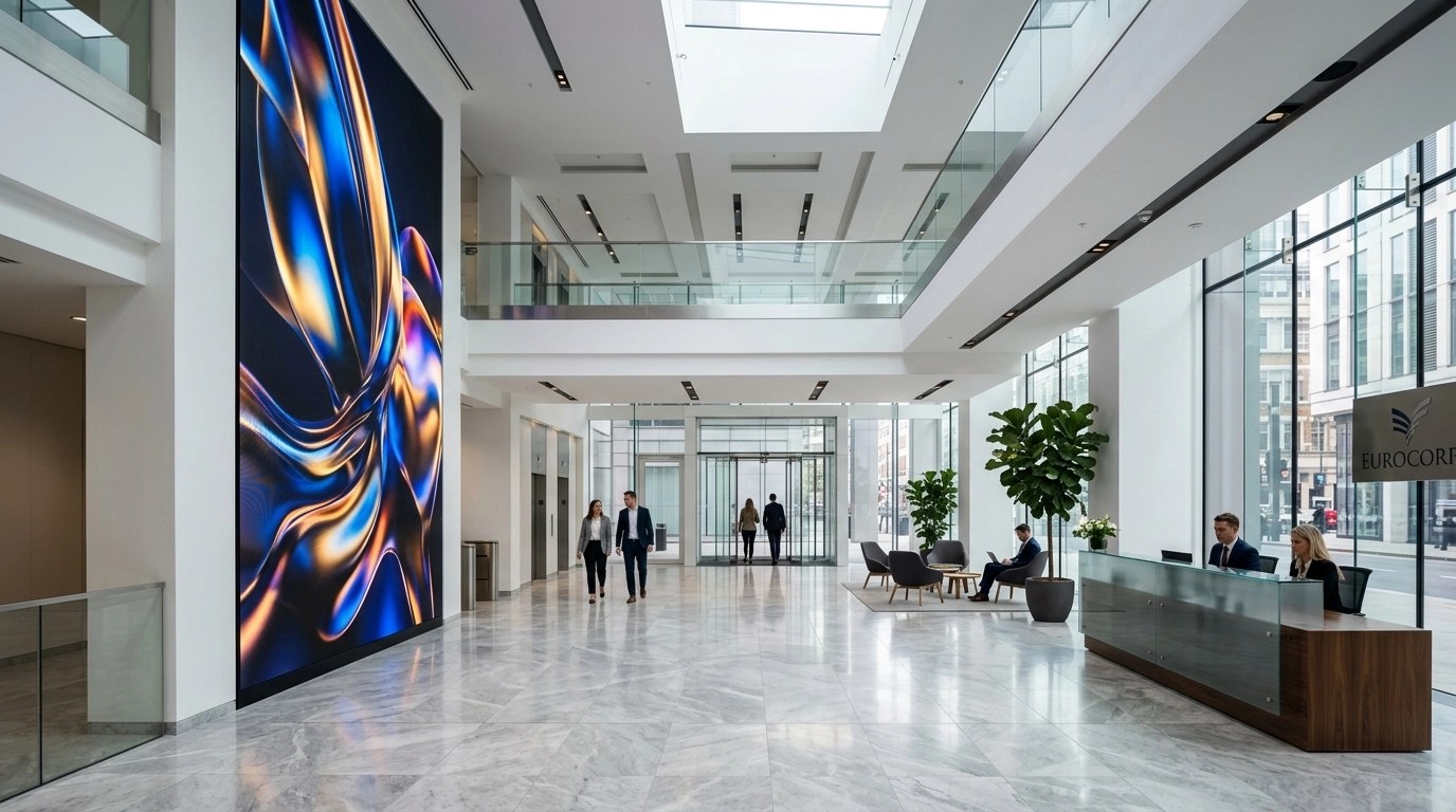 Modern corporate LED display installation